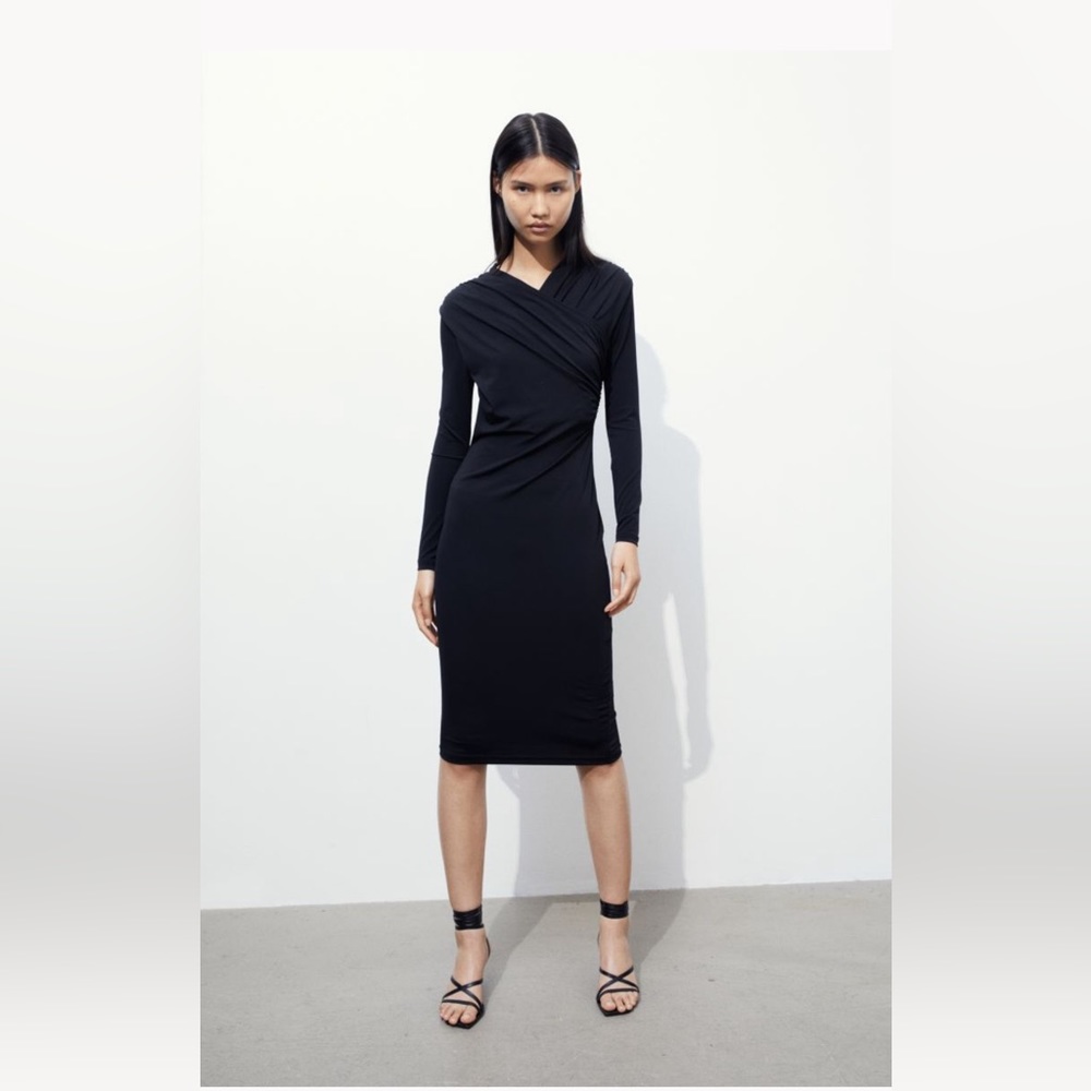 H&M draped body con dress size L